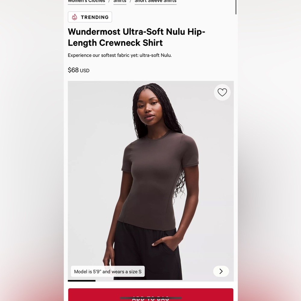 Wundermost Ultra-Soft Nulu Hip-Length Crewneck Shirt